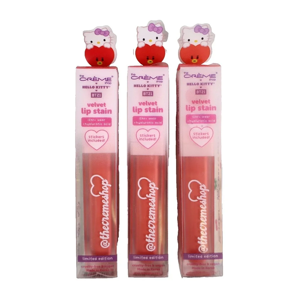 3 PACK The Crème Shop  x Hello Kitty Velvet Lip Stain - Magic Kiss 0.26 oz